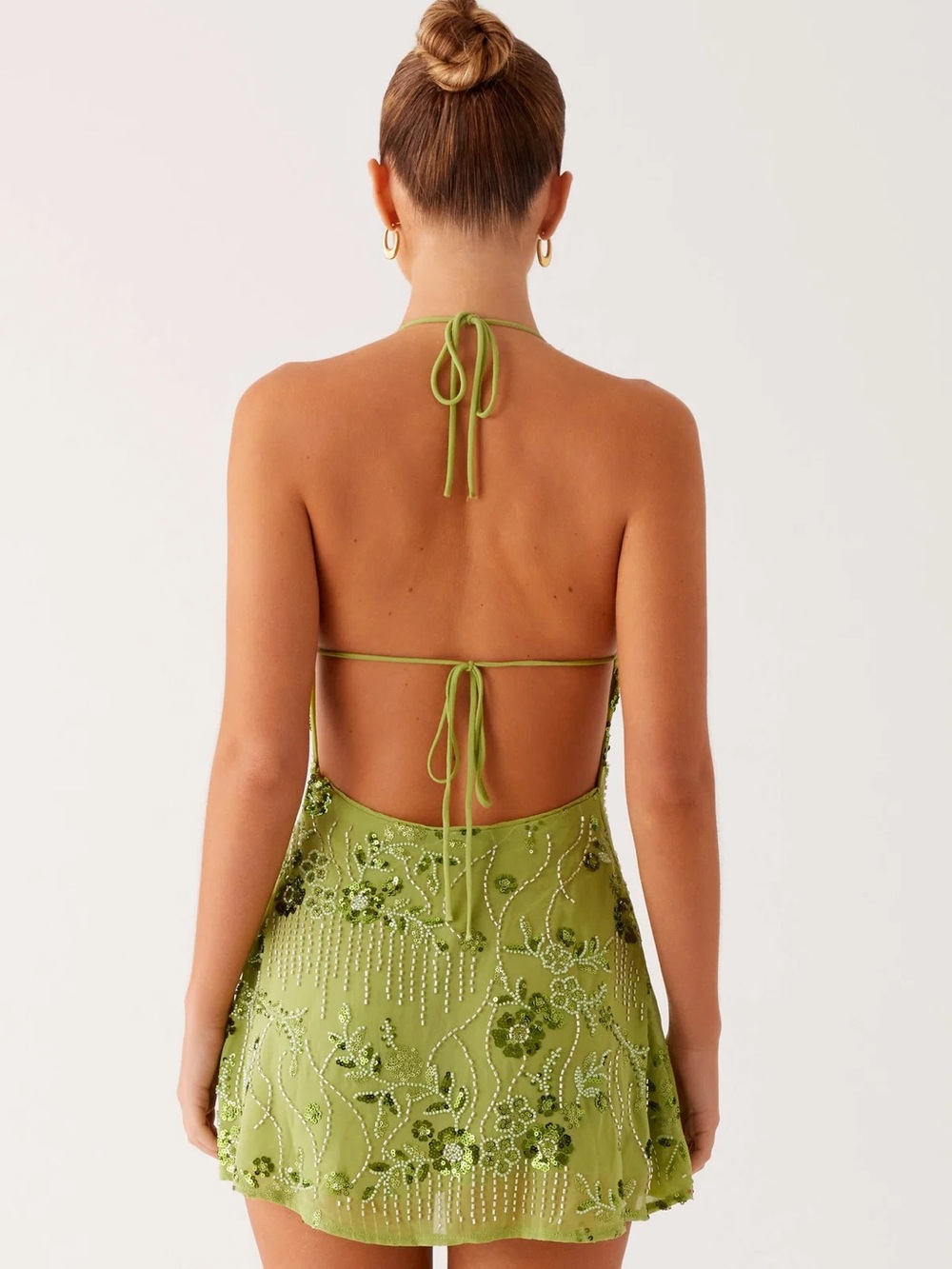 Brand New- Peppermayo Leo Beaded Mini Dress in Green 🥝✨ - Picture 2 of 12
